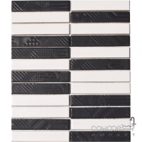 Керамическая мозаика Kotto Ceramica Kit Kat К 69007 С2 White/Black Mat ST 252x300х9 (23х124)