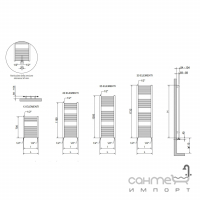 Полотенцесушитель Cordivari Lisa 22 400x700 белый