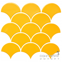 Керамическая мозаика чешуя моноколор Kotto Ceramica Scales SC 6025 Dark Yellow 240x240x9 (0,037 m.2)