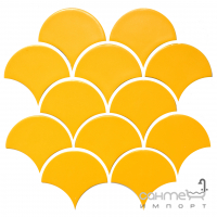 Керамическая мозаика чешуя моноколор Kotto Ceramica Scales SC 6025 Dark Yellow 240x240x9 (0,037 m.2)