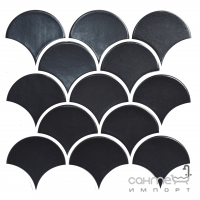 Керамическая мозаика чешуя моноколор Kotto Ceramica Scales SC 6022 Graphite Black 240x240x9 (0,037 m.2)
