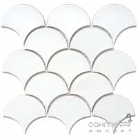 Керамическая мозаика чешуя моноколор Kotto Ceramica Scales SC 6024 White 240x240x9 (0,037 m.2)