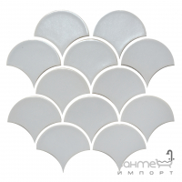 Керамическая мозаика чешуя моноколор Kotto Ceramica Scales SC X 6001 Flora Grey 300x300x9 (93x87) 0,075 м2