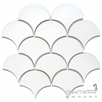Керамічна мозаїка луска моноколор Kotto Ceramica Scales SC X 6024 White 300x300x9 (93x87) 0,075 м2