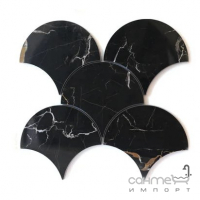 Декоративний керамічний елемент (луска) під мармур Kotto Ceramica Scales CM 3110 SC Black Gold (d 147 mm)
