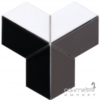 Керамічна мозаїка трапеція Kotto Ceramica T X3 69001 White/Black Mat/Grey Shedol 262x264x9  (62x147) 0,043 м2