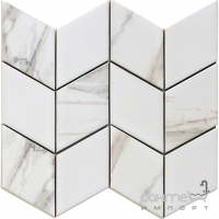 Керамическая мозаика ромб Kotto Ceramica Diamond D W2 69002 White/print 51 264x314x9  (73x124) 0,058 м2