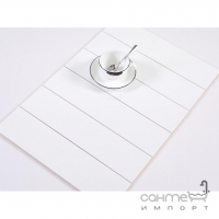 Настенная плитка 10x30 Almera Ceramica Flat White GMS1301 (глянцевая) 