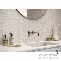 Настінна плитка декор Keraben Luxury Art White Matt 900x300 (листя)