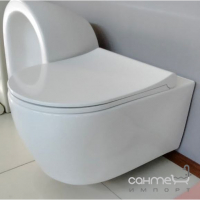 Безободковий підвісний унітаз з сидінням slim softclose Quarter Bath Deep 70DE03054.00.1 30SCD.03WG білий