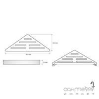 Полочка угловая металлическая Bemeta Cytro 102308261 хром