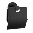 Держатель для туалетной бумаги с крышкой FRAP F30203 матовый черный