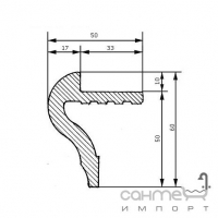 Капінос керамічний прямий Арт-кераміка Класичний довжина 298 під MILTON BEIGE