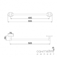 Полотенцедержатель 55 см FRAP F1901 хром