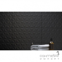 Настінна плитка із декором Cersanit Good Look Black Satin Geo SRT 590x290 (трикутники)