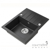 Прямокутна гранітна кухонна мийка на одну чашу з сушінням Axis Group Mojito 20 1.101.116.10 Black чорна