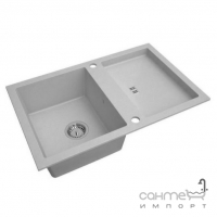 Прямокутна гранітна кухонна мийка на одну чашу із сушінням Axis Group Slide 40 1.101.110.50 Moonlight Grey сіра
