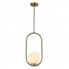 Подвесной светильник с круглым плафоном Friendlylight Hoop A Brass FL3022 бронза/белое стекло