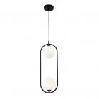 Підвісний світильник із круглими плафонами Friendlylight Hoop C Black FL3027 чорний/біле скло