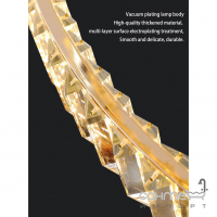 Кругла каскадна підвісна люстра Freindlylight Dune L Gold FL5062 золото/прозорий акрил