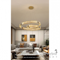 Круглая каскадная подвесная люстра Freindlylight Dune XL Gold FL5063 золото/прозрачный акрил