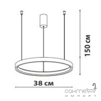 Подвесной светильник-кольцо Friendlylight Santorini 38 LED 30W 3000/4000/6000K FL3011 черный