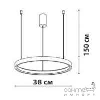 Підвісний світильник-кільце Friendlylight Santorini 38 LED 30W 3000/4000/6000K FL3011 чорний