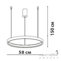 Підвісний світильник-кільце Friendlylight Santorini 58 LED 48W 3000/4000/6000K FL3014 чорний