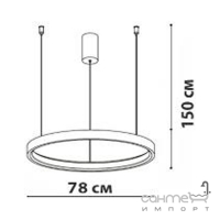 Подвесной светильник-кольцо Friendlylight Santorini 78 LED 60W 3000/4000/6000K FL3017 черный