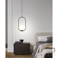 Підвісний світильник із круглим плафоном Friendlylight Hoop A Black FL3023 чорний/біле скло