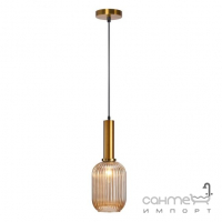 Подвесной светильник с стеклянным абажуром Friendlylight Irix A FL3061 бронза/янтарное стекло