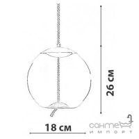 Подвесной стветильник с стеклянным плафоном на канате Friendlylight Sunshine PD C 5W 3000K FL3101 золото/янтарное стекло