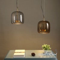 Подвесной светильник с стеклянным абажуром Friendlylight Pot A 3000K FL3127 бронза/коричневое стекло