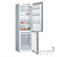 Отдельностоящий двухкамерный холодильник с нижней морозильной камерой Bosch KGN36VL326 нерж. сталь