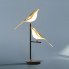Настольная лампа с плафоном в форме птичек Friendlylight Bird TL-2 20W 3000K FL8025 черная/золотая