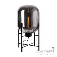 Настільна лампа з великим скляним плафоном на ніжках Friendlylight Glass Oval FL8019 чорна/димчасте скло