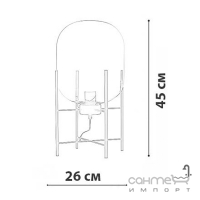 Настольная лампа с большим стеклянным плафоном на ножках Friendlylight Glass Oval FL8019 черная/дымчатое стекло