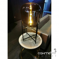 Настольная лампа с большим стеклянным плафоном на ножках Friendlylight Glass Oval FL8019 черная/дымчатое стекло
