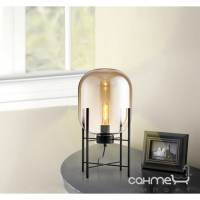 Настольная лампа с большим стеклянным плафоном на ножках Friendlylight Glass Oval FL8020 черная/янтарное стекло