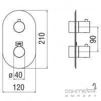 Змішувач-термостат прихованого монтажу на 2 споживача Nobili Rubinetterie Velis WE00102/TCR хром