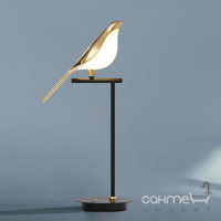 Настольная лампа с плафоном в форме птички Friendlylight Bird TL-1 10W 3000K FL8024 черная/золотая