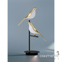 Настольная лампа с плафоном в форме птичек Friendlylight Bird TL-2 20W 3000K FL8025 черная/золотая