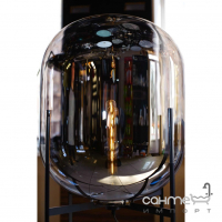 Торшер із великим скляним плафоном Friendlylight Glass Oval FL S FL9000 чорний/димчасте скло
