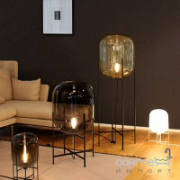 Торшер с большим стеклянным плафоном Friendlylight Glass Oval FL S FL9001 черный/янтарное стекло