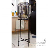 Торшер із великим скляним плафоном Friendlylight Glass Oval FL M FL9002 чорний/димчасте скло