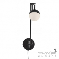 Светильник-бра с длинной ножкой, шарнирами и круглым плафоном Nordlux Contina 2010971003 черный/белый