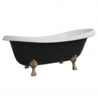 Отдельностоящая овальная ванна на львиных ножках Amidicon Sumfoniya 167 черная глянцевая, ножки в ассортименте