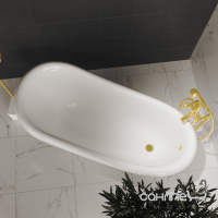 Окрема овальна ванна на левових ніжках Amidicon Sumfoniya 167 біла глянсова, кольори ніжок в асортименті