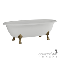 Отдельностоящая овальная ванна на львиных ножках Amidicon Olympia 180 белая глянцевая, цвета ножек в ассортименте