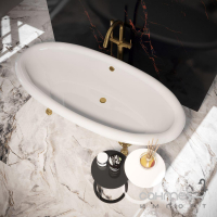 Окрема овальна ванна на левових ніжках Amidicon Olympia 180 біла глянсова, кольори ніжок в асортименті